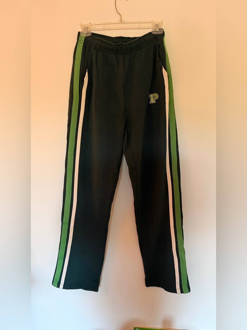 Victoria’s Secret PINK Sweatpants Women’s S Green White Side Stripe Logo